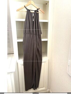 Nightcap by Carisa Rene poly faux suede halter dress